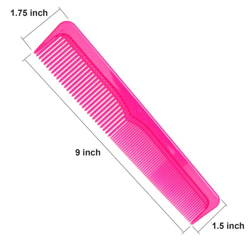LUXXII 6 Pack - 9" Large Dressing Hair Dresser Combs Colorful Styling Essentials Coarse/Fine Barber Comb Hair Combs SET - Image 2